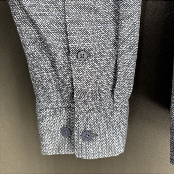 01.Algo Mens Slim Fit Long Sleeve Button-Up Shirt M Blue Going Out Date Night - Picture 5 of 11